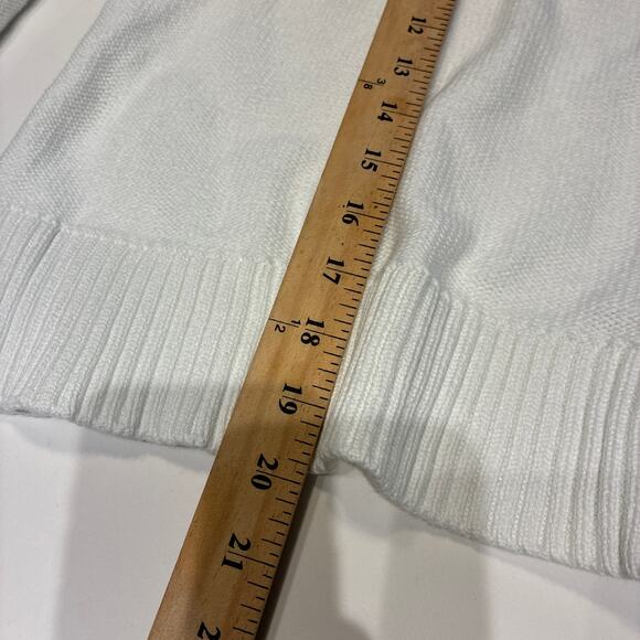 Quince White Cropped 100% Organic Cotton Cardigan Sweater Large - Picture 8 of 9